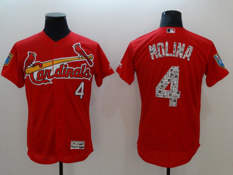 Men St.Louis Cardinals 4 Molina Red Elite Spring Edition MLB Jerseys